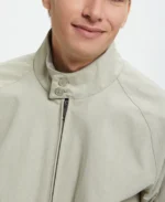 G9 Tent Cloth White Bomber Jacket Collar - Trendy Leather Jackets