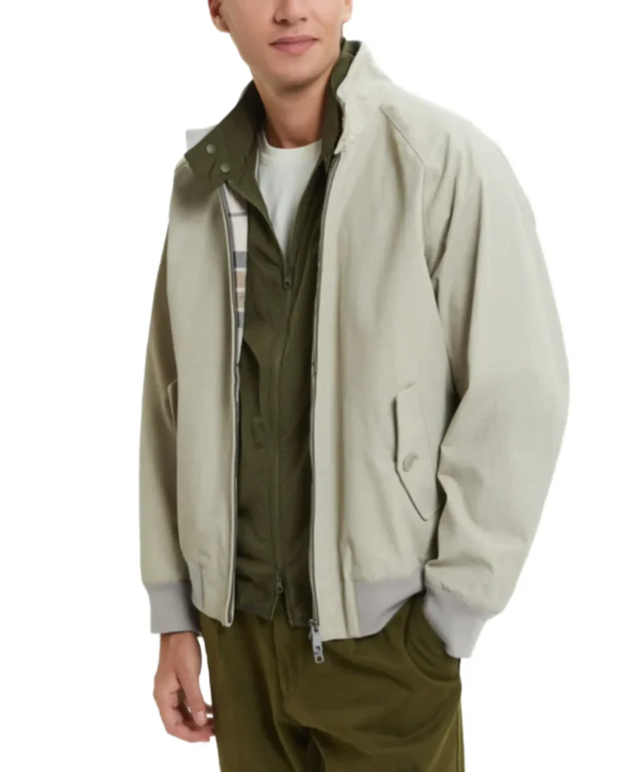 G9 Tent Cloth White Bomber Jacket Front - Trendy Leather Jackets