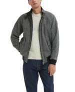 G9 Unpadded Pattern Grey Wool Jacket Front - Trendy Leather Jackets
