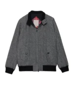 G9 Unpadded Pattern Grey Wool Jacket Front View - Trendy Leather Jackets