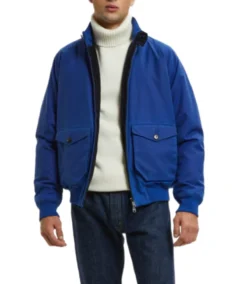 G9 Waxed Blue Bomber Jacket - Trendy Leather Jackets