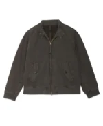 Garment Dyed Canvas G9 Cotton Jacket Front Side- Black