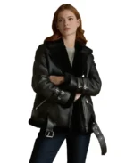 Harriet Black Shearling Leather Jacket - Trendy Leather Jackets