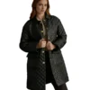 Women's Quilted Black Leather Coat
