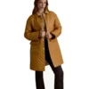 Women's Quilted Brown Leather Coat