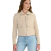 Isabella Beige Suede Jacket - Trendy Leather Jackets