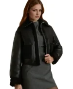 Julia Black Bomber Leather Jacket - Trendy Leather Jackets