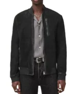 Kemble Black Suede Bomber Jacket - Trendy Leather Jackets
