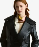 Lola Black Leather Jacket Closeup - Trendy Leather Jackets