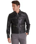 Marcus Black Leather Jacket Front - Trendy Leather Jackets