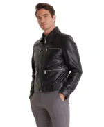 Marcus Black Leather Jacket Side - Trendy Leather Jackets