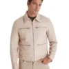 Marcus Cream Leather Jacket - Trendy Leather Jackets