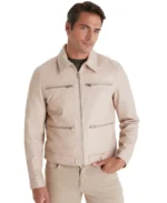 Marcus Cream Leather Jacket - Trendy Leather Jackets