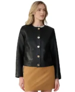 Margot Black Leather Jacket Side - Trendy Leather Jackets