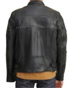 Shop The Men's Black Solid Biker Leather Jacket