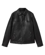 Men's Black Luck Leather Jacket Front Side - Trendy Leather Jackets