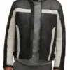 Men's Black and White Biker Real Leather Jacket - Trendy Leather Jackets
