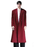 Men's Classic Maroon Long Coat - Trendy Leather Jackets