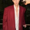 Men's Classic Maroon Long Coat Front - Trendy Leather Jackets