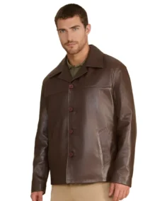 Men's Dark Brown Relaxed Leather Jacket- Trendy Leather Jackets