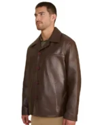 Men's Dark Brown Relaxed Leather Jacket - Trendy Leather Jackets