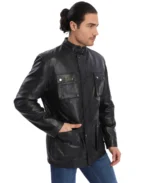 Men's Dax Black Leather Jacket Side - Trendy Leather Jackets