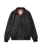 Men's G9 Black Leather Jacket Front View - Trendy Leather Jackets