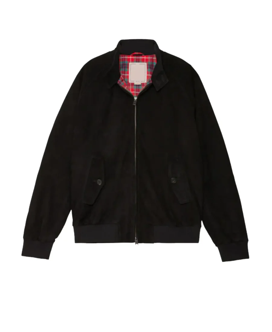 Men'S G9 Black Suede Jacket Front - Trendy Leather Jackets