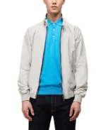 Men's G9 White Harrington Jacket - Trendy Leather Jackets