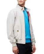 Men's G9 White Harrington Jacket Side - Trendy Leather Jackets