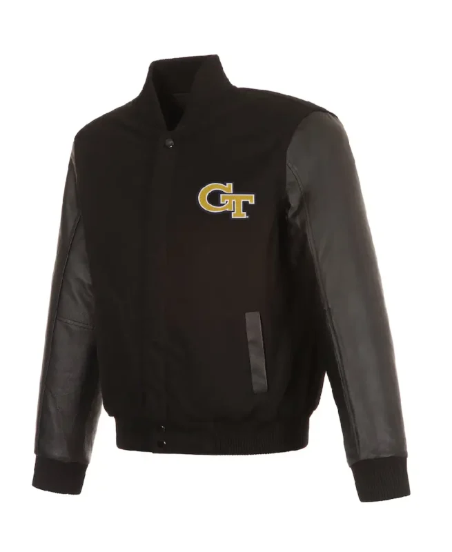 Men's Georgia Tech Black Varsity Jacket - Trendy Leather Jackets