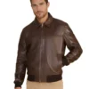 Men's Mason Leather Bomber Jacket - Trendy Leather Jackets
