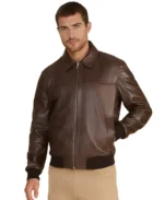 Men's Mason Leather Bomber Jacket - Trendy Leather Jackets
