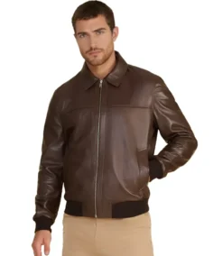 Men's Mason Leather Bomber Jacket - Trendy Leather Jackets