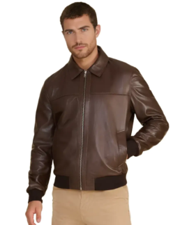 Men's Mason Leather Bomber Jacket - Trendy Leather Jackets