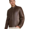 Men's Otis Dark Brown Leather Jacket - Trendy Leather Jackets