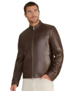 Men's Otis Dark Brown Leather Jacket - Trendy Leather Jackets