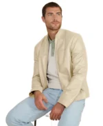 Men's Otis Racer Leather Jacket Front - Trendy Leather Jackets