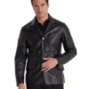 Men's Safari Black Leather Jacket - Trendy Leather Jackets