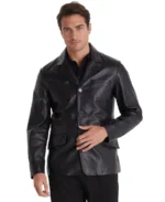 Men's Safari Black Leather Jacket - Trendy Leather Jackets