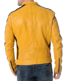 Shop The Men's Yellow Motorcycle Leather Jacket - Trendy Leather Jackets