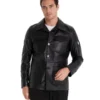 Cedric Black Leather Jacket - Trendy Leather Jackets
