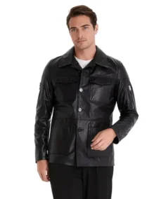 Cedric Black Leather Jacket - Trendy Leather Jackets