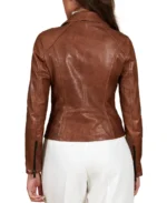 Shop The Women Brown Biker Leather Jacket - Trendy Leather Jackets