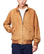 Premium G9 Harrington Suede Jacket - Camel Brown