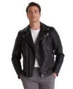 Quentin Black Biker Leather Jacket - Trendy Leather Jackets