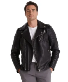 Quentin Black Biker Leather Jacket - Trendy Leather Jackets