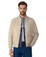 Rafe Beige Leather Jacket - Trendy Leather Jackets