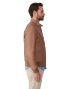 Rafe Light Brown Leather Jacket Side - Trendy Leather Jackets