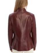 Shop THe Elspeth Women Burgundy Leather Jacket - Trendy Leather Jackets
